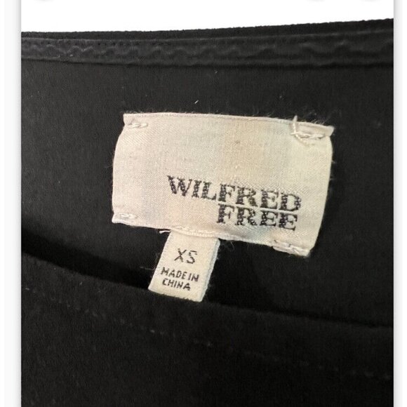 Wilfred Free Aritzia Nori Dress XS Oversize Black Vegan Suede Shift Minimalist - Picture 7 of 11